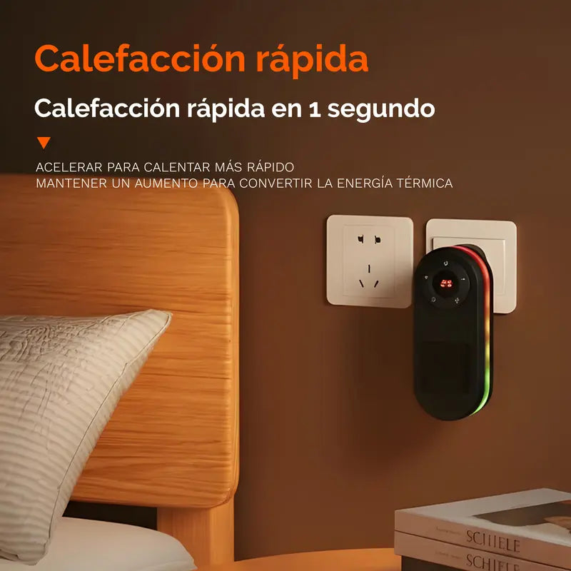 Calentador Spinplug para Hogar y Oficina — Calentador Portátil con Luz Ambiental de 7 Colores